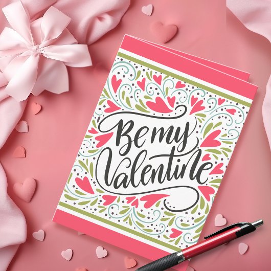 Be My Valentine Folded Valentine's Day Greeting Karte