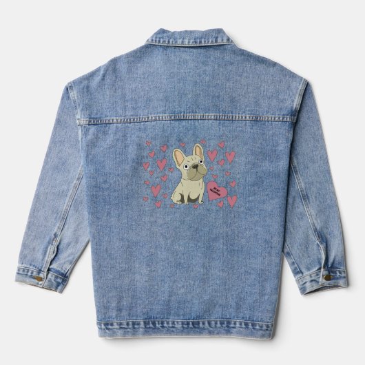 Be my Valentine, French Bulldog Jeansjacke (Rückseite)