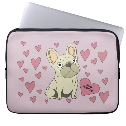 Be my Valentine, French Bulldog Laptopschutzhülle (Vorderseite)