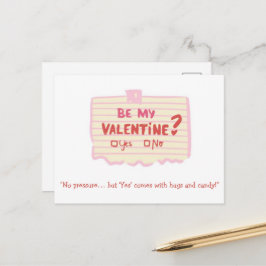 Be My Valentine Funny Card for Couples Postkarte