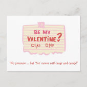 Be My Valentine Funny Card for Couples Postkarte (Vorderseite)