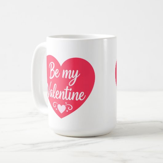 Be my Valentine Heart Kaffeetasse (Vorderseite Links)