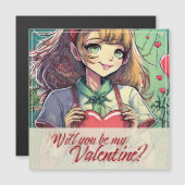 Be My Valentine in Manga Style 33419 Magneteinladung (Vorne/Hinten)