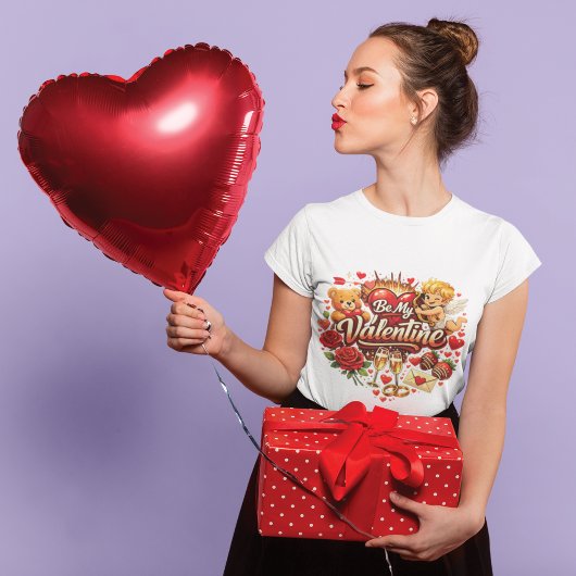 Be My Valentine Liebesfeier Design T-Shirt