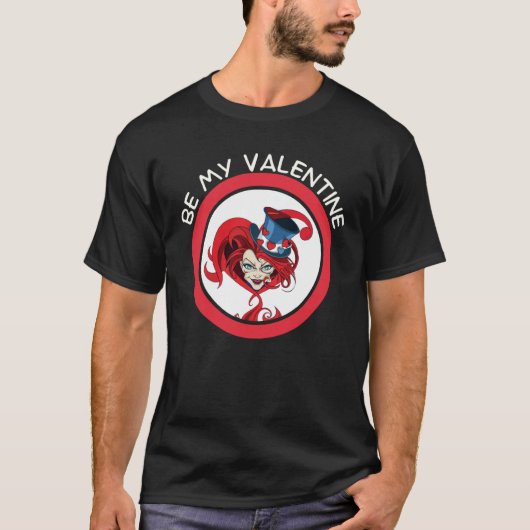 Be My Valentine Mad Hatter Matching Valentine Hear T-Shirt (Vorderseite)