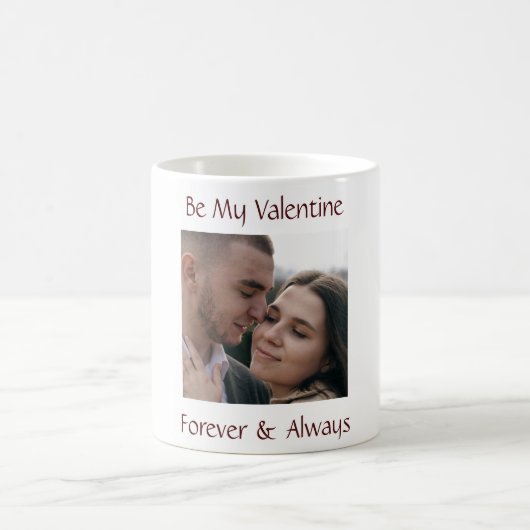 Be My Valentine Mug Personalized Couple Photo Kaffeetasse (Mittel)