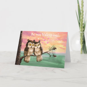 Be my valentine owls feiertagskarte