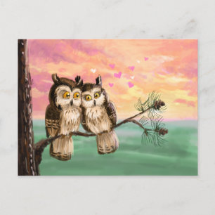 Be my valentine owls feiertagspostkarte