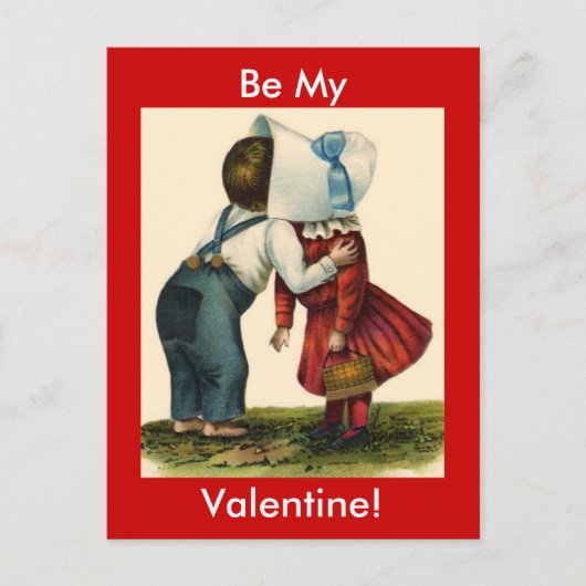 Be My Valentine Postcard Feiertagspostkarte (Vorderseite)
