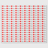 Be My Valentine Red Heart Love Geschenkpapier (Flach)
