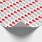 Be My Valentine Red Heart Love Geschenkpapier (Ecke)