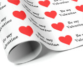 Be My Valentine Red Heart Love Geschenkpapier (Rolleneckpunkt)