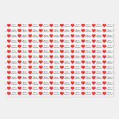 Be My Valentine Red Heart Love Geschenkpapier Set (Vorderseite 3)
