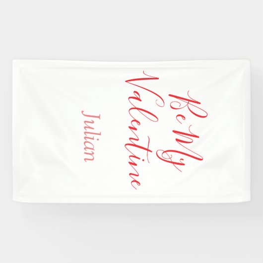 Be my valentine red name elegant love couple banner (Horizontal)