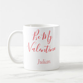 Be my valentine red name elegant love couple  kaffeetasse