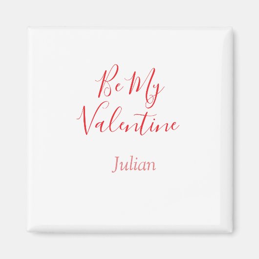 Be my valentine red name elegant love couple magnet (Vorne)