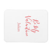 Be my valentine red name elegant love couple magnet (Horizontal)
