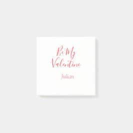Be my valentine red name elegant love couple  post-it klebezettel