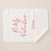 Be my valentine red name elegant love couple  sherpadecke (Vorderseite (Horizontal))