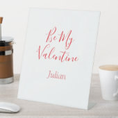 Be my valentine red name elegant love couple sockelschild (In Situ)