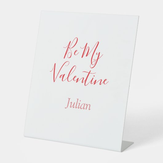 Be my valentine red name elegant love couple sockelschild (Vorderseite)