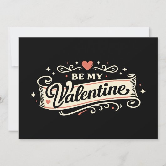Be My Valentine Retro Love Karte (Vorderseite)