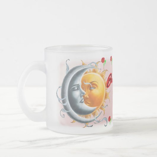 Be my Valentine said the Moon on a  Mattglastasse (Links)