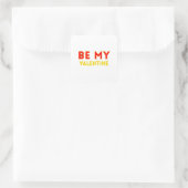 BE MY VALENTlNE Quadratischer Aufkleber (Tasche)