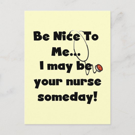 Be Nice Nurse Tshirts und Geschenke Postkarte (Vorderseite)