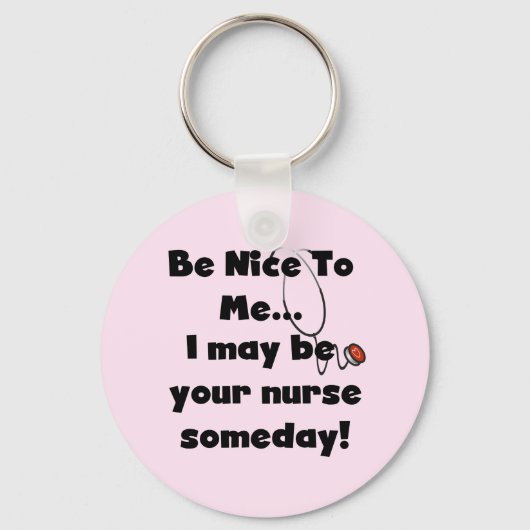 Be Nice Nurse Tshirts und Geschenke Schlüsselanhänger (Vorderseite)