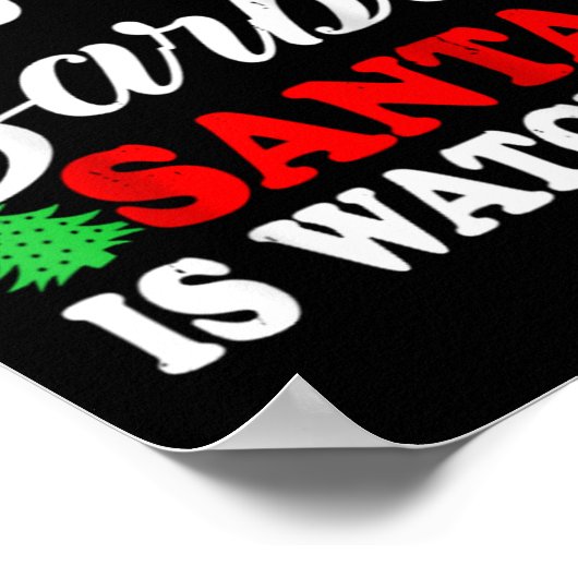 Be Nice To The Barber Santa Is Watching Xmas Prese Poster (Ecke)
