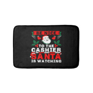BE Nice to The Cashier Santa Is Watching Badematte