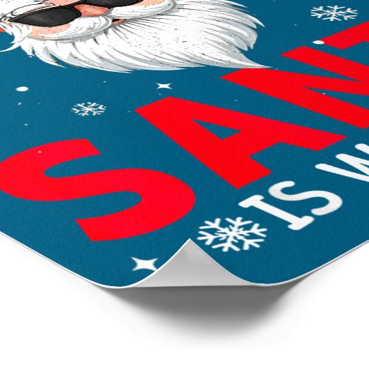 Be Nice To The Mammo Tech Santa Is Watching Christ Poster (Ecke)