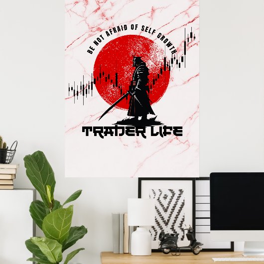 Be not afraid | Motivation | Samurai N Marble Poster (Heimbüro)