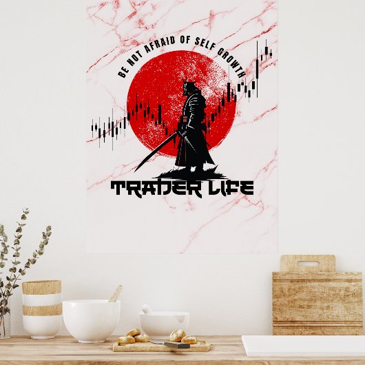 Be not afraid | Motivation | Samurai N Marble Poster (Küche)