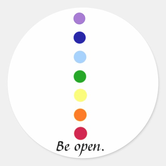 Be Open - Einfache Chakra Design Sticker (Vorderseite)