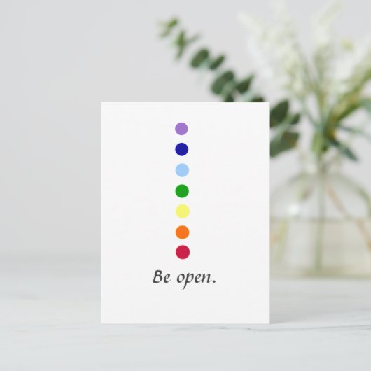 Be Open - Einfaches Chakra Design Postkarte (Stehend Vorderseite)