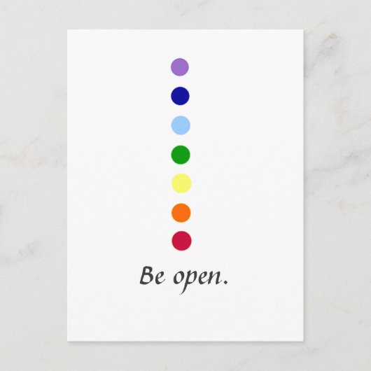 Be Open - Einfaches Chakra Design Postkarte (Vorderseite)