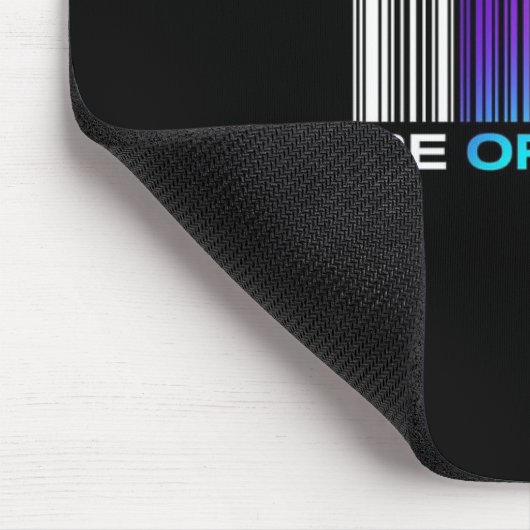 Be Original – Holographic Barcode-Inspired Mousepad (Ecke)