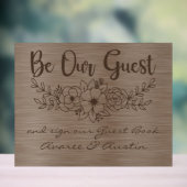 Be Our Guest and Sign Our Guestbook Brown Wedding Acrylschild (Neutral)