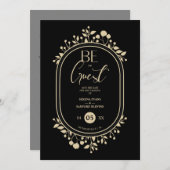 Be our Guest Black Wedding Fancy Frame Branches Save The Date (Vorne/Hinten)
