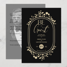 Be our Guest Black Wedding Fancy Frame Branches Save The Date