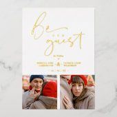 Be Our Guest Collage 2 Photos Romantic Wedding Folieneinladung (Vorderseite)