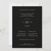 Be our Guest Quote Black Fancy Wedding 4 Photos Einladung (Rückseite)
