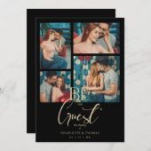 Be our Guest Quote Black Fancy Wedding 4 Photos Einladung (Vorne/Hinten)
