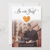 Be our Guest Quote Orange Heart Photo Wedding Save The Date (Vorderseite)