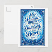 "Be Patient" Rilke Quote Postkarte (Vorne/Hinten)