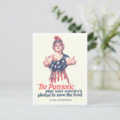 "Be Patriotic: Rett Food" WWI Poster Postkarte (Stehend Vorderseite)