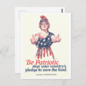 "Be Patriotic: Rett Food" WWI Poster Postkarte (Vorne/Hinten)