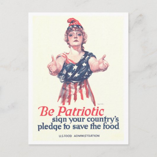 "Be Patriotic: Rett Food" WWI Poster Postkarte (Vorderseite)
